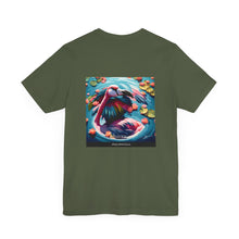 Load image into Gallery viewer, Aimerican Ads™ Brand Retail Fit Unisex Jersey Short Sleeve Tee - Featherin' Flamingo Edition