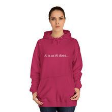 Load image into Gallery viewer, Aimerican™ Prompts: /imagine AI is as AI does Unisex College Hoodie