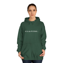 Load image into Gallery viewer, Aimerican™ Prompts: /imagine AI is as AI does Unisex College Hoodie