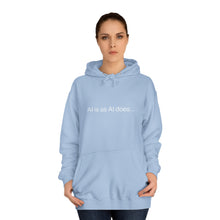 Load image into Gallery viewer, Aimerican™ Prompts: /imagine AI is as AI does Unisex College Hoodie