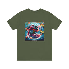 Load image into Gallery viewer, Aimerican Ads™ Brand Retail Fit Unisex Jersey Short Sleeve Tee - Featherin' Flamingo Edition