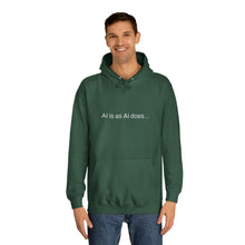 Load image into Gallery viewer, Aimerican™ Prompts: /imagine AI is as AI does Unisex College Hoodie