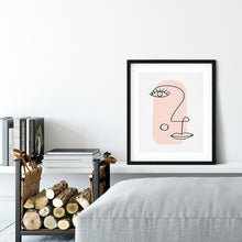 Load image into Gallery viewer, Home Decor Line Art Face Pink Art Print - TheBlueMall