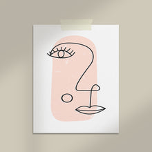 Load image into Gallery viewer, Home Decor Line Art Face Pink Art Print - TheBlueMall