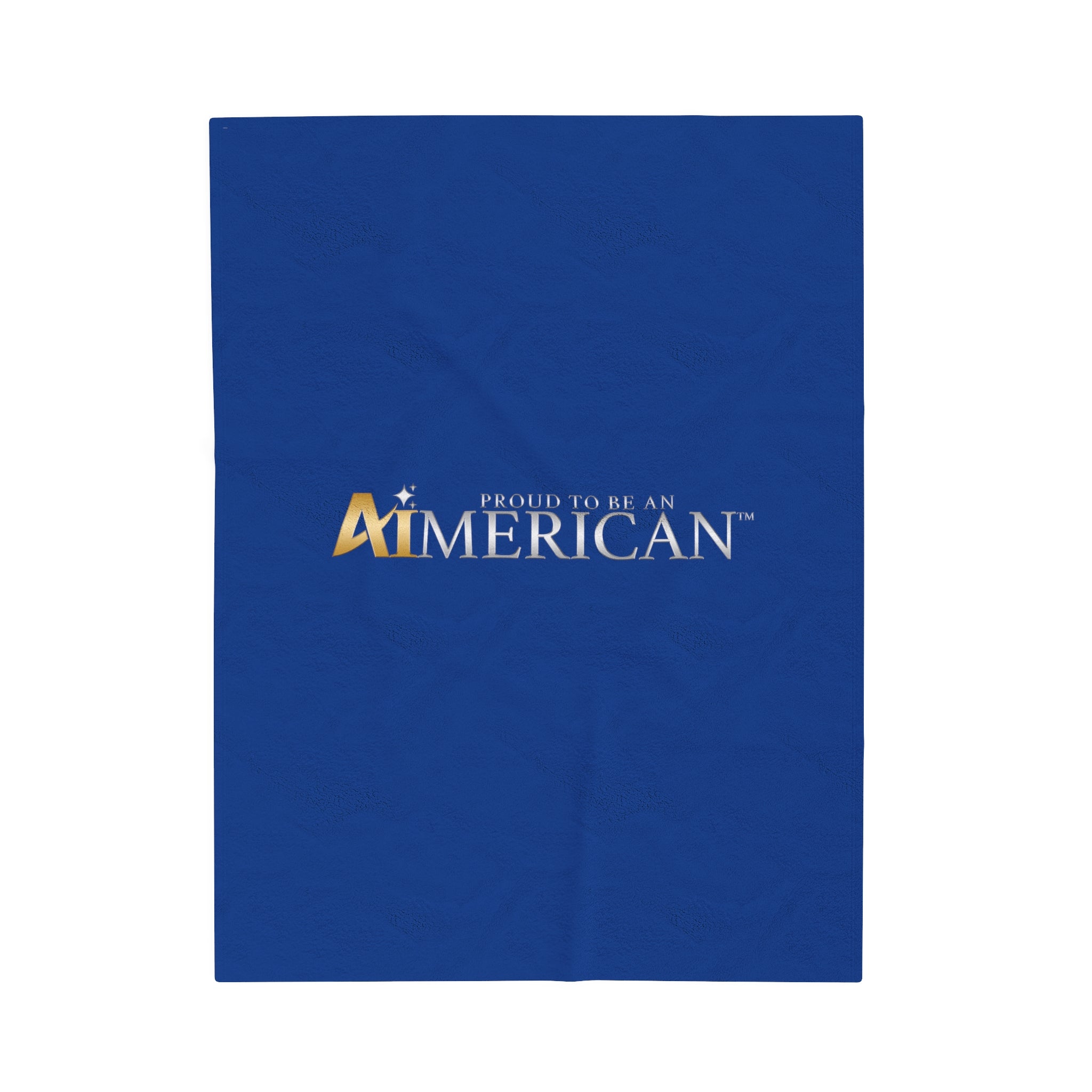 Proud to be an Aimerican™ Brand Velveteen Plush Blanket - [Dark Blue]
