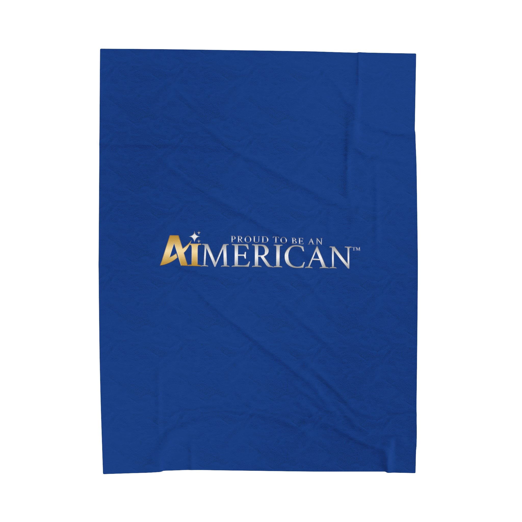 Proud to be an Aimerican™ Brand Velveteen Plush Blanket - [Dark Blue]