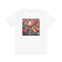 Load image into Gallery viewer, Aimerican Ads™ Brand Retail Fit Unisex Jersey Short Sleeve Tee - The Village Balloons Edition
