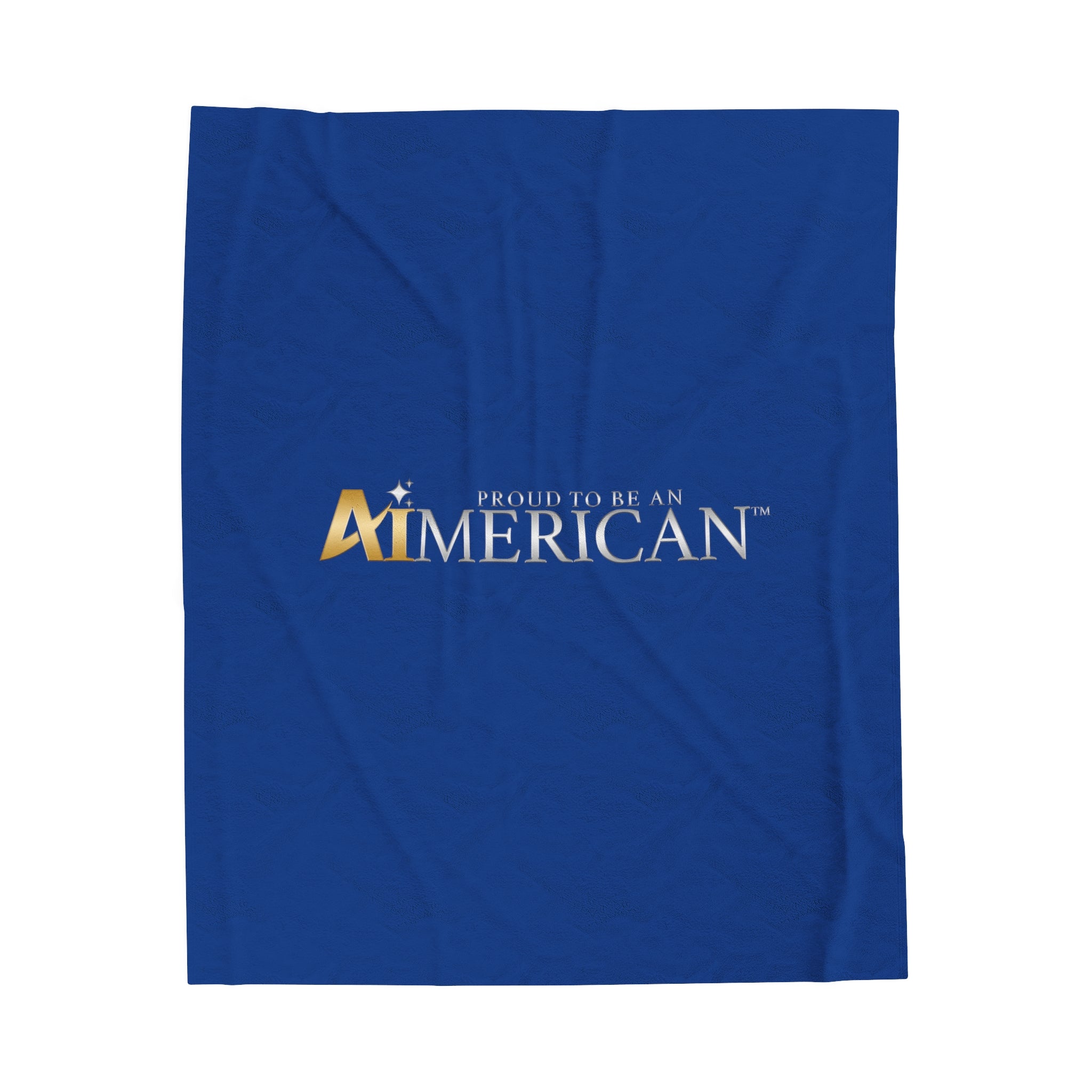 Proud to be an Aimerican™ Brand Velveteen Plush Blanket - [Dark Blue]