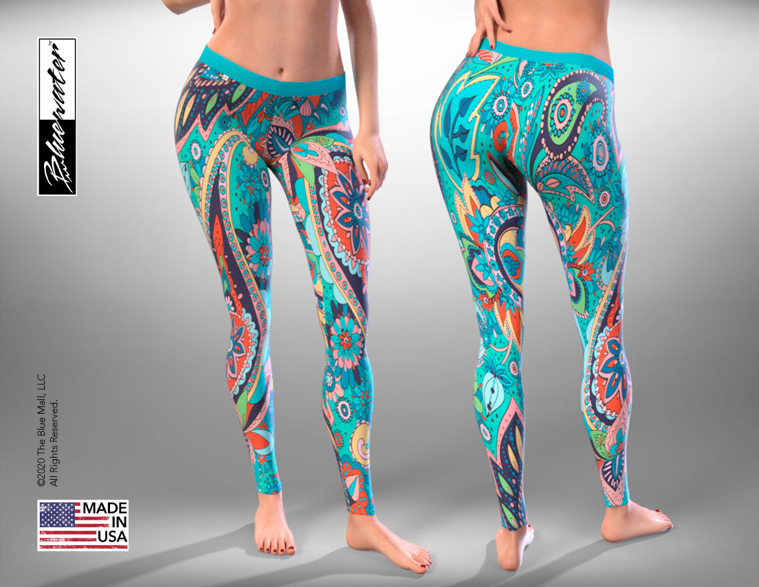 Leggings Leggings - Luxury - Passion Blue - TheBlueMall